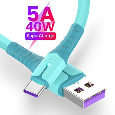 USB tipa C kabelis 5A ātras uzlādes USB C kabelis Huawei datu vada lādētājam C tipa USB kabelis Honor Xiaomi POCO X3 M3 1/2M