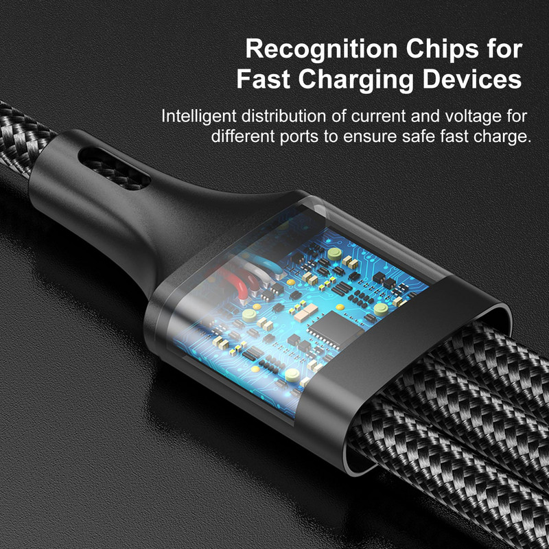 Cablu USB 3 în 1 3A tip C Micro telefon mobil Cablu multiplu de încărcare rapidă pentru iPhone 14 13 Pro Max Xiaomi 12 POCO Samsung Realme