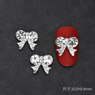 10PC Aliaj Fluture Zircon Nail Art Strass 3D Aur Argintiu Diamante strălucitoare Nail ART Geme Fluturi Cristal Accesoriu pentru manichiură