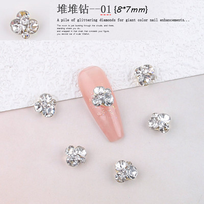10PC Aliaj Fluture Zircon Nail Art Strass 3D Aur Argintiu Diamante strălucitoare Nail ART Geme Fluturi Cristal Accesoriu pentru manichiură