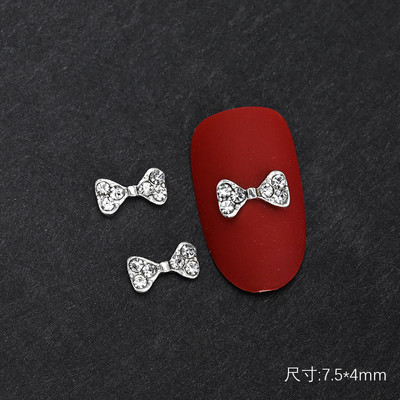 10PC Aliaj Fluture Zircon Nail Art Strass 3D Aur Argintiu Diamante strălucitoare Nail ART Geme Fluturi Cristal Accesoriu pentru manichiură