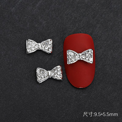 10PC Aliaj Fluture Zircon Nail Art Strass 3D Aur Argintiu Diamante strălucitoare Nail ART Geme Fluturi Cristal Accesoriu pentru manichiură