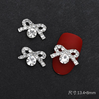 10PC Aliaj Fluture Zircon Nail Art Strass 3D Aur Argintiu Diamante strălucitoare Nail ART Geme Fluturi Cristal Accesoriu pentru manichiură