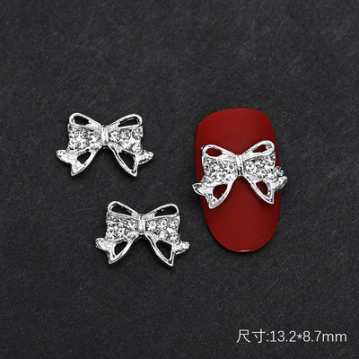 10PC Aliaj Fluture Zircon Nail Art Strass 3D Aur Argintiu Diamante strălucitoare Nail ART Geme Fluturi Cristal Accesoriu pentru manichiură