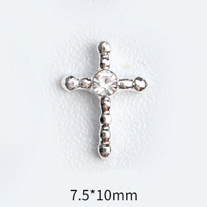 20 de bucăți Mini din aliaj Croce Nail Art Charm 3D Mic Cromat Argint Antic Inimă Decorare unghii Bijuterii Design Punk Accesorii pentru unghii