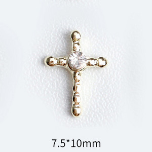 20 de bucăți Mini din aliaj Croce Nail Art Charm 3D Mic Cromat Argint Antic Inimă Decorare unghii Bijuterii Design Punk Accesorii pentru unghii