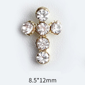 20 de bucăți Mini din aliaj Croce Nail Art Charm 3D Mic Cromat Argint Antic Inimă Decorare unghii Bijuterii Design Punk Accesorii pentru unghii