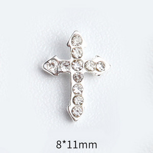 20 de bucăți Mini din aliaj Croce Nail Art Charm 3D Mic Cromat Argint Antic Inimă Decorare unghii Bijuterii Design Punk Accesorii pentru unghii