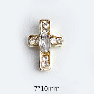 20 de bucăți Mini din aliaj Croce Nail Art Charm 3D Mic Cromat Argint Antic Inimă Decorare unghii Bijuterii Design Punk Accesorii pentru unghii