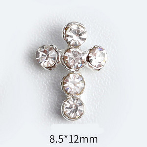 20 de bucăți Mini din aliaj Croce Nail Art Charm 3D Mic Cromat Argint Antic Inimă Decorare unghii Bijuterii Design Punk Accesorii pentru unghii