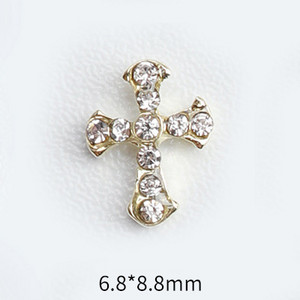 20 de bucăți Mini din aliaj Croce Nail Art Charm 3D Mic Cromat Argint Antic Inimă Decorare unghii Bijuterii Design Punk Accesorii pentru unghii