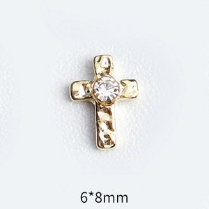 20 de bucăți Mini din aliaj Croce Nail Art Charm 3D Mic Cromat Argint Antic Inimă Decorare unghii Bijuterii Design Punk Accesorii pentru unghii