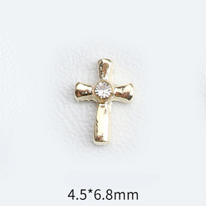 20 de bucăți Mini din aliaj Croce Nail Art Charm 3D Mic Cromat Argint Antic Inimă Decorare unghii Bijuterii Design Punk Accesorii pentru unghii