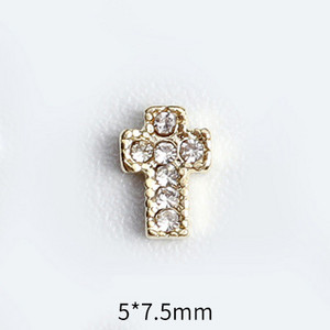 20 de bucăți Mini din aliaj Croce Nail Art Charm 3D Mic Cromat Argint Antic Inimă Decorare unghii Bijuterii Design Punk Accesorii pentru unghii