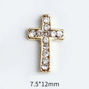 20 de bucăți Mini din aliaj Croce Nail Art Charm 3D Mic Cromat Argint Antic Inimă Decorare unghii Bijuterii Design Punk Accesorii pentru unghii