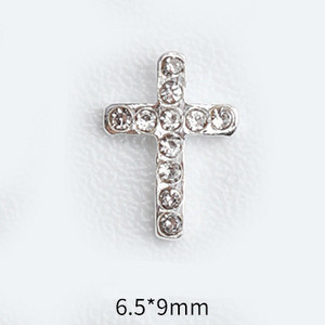 20 de bucăți Mini din aliaj Croce Nail Art Charm 3D Mic Cromat Argint Antic Inimă Decorare unghii Bijuterii Design Punk Accesorii pentru unghii