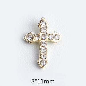 20 de bucăți Mini din aliaj Croce Nail Art Charm 3D Mic Cromat Argint Antic Inimă Decorare unghii Bijuterii Design Punk Accesorii pentru unghii