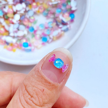 50 бр. 3D смола за нокти Сладки мини цветни бонбони Части за нокти Аксесоари Kawaii Направи си сам декорация за нокти