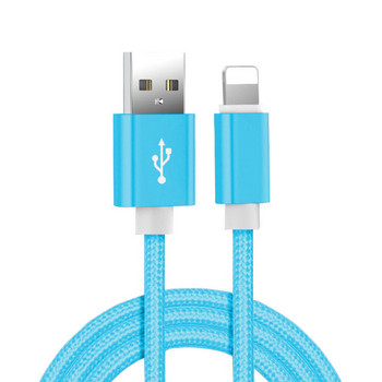 Найлонов плетен USB кабел за зареждане на данни за iPhone 6 6S 7 8 Plus X XR XS 11 12 13 14 Pro Max 5S 5 SE Кабел за бързо зареждане на iPad Air 2