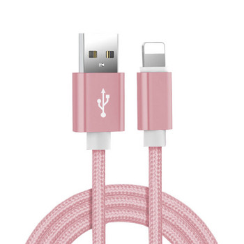 Найлонов плетен USB кабел за зареждане на данни за iPhone 6 6S 7 8 Plus X XR XS 11 12 13 14 Pro Max 5S 5 SE Кабел за бързо зареждане на iPad Air 2