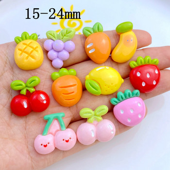 10 τμχ Νέα Cute Mini χρωματιστή σειρά φρούτων Nail Rhinestones Gems Glitter Nail Art Jewelry Μανικιούρ Αξεσουάρ διακόσμησης νυχιών
