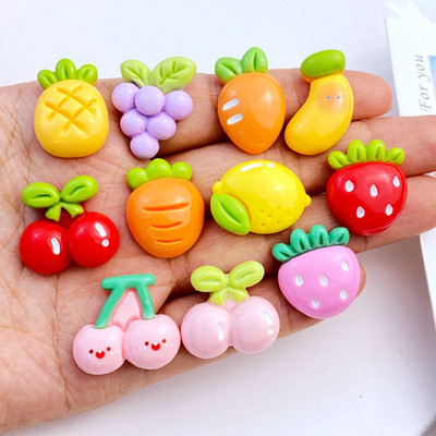 10db Új Cute Mini színes gyümölcs sorozat Köröm Strassz Drágakövek Glitter Nail Art Ékszer Manikűr Körömdísz Kiegészítő