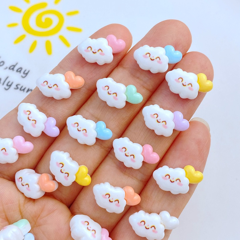 30 vnt. Naujas mielas mini meilės debesėlis nagų krištolas brangakmeniai blizgantys nagų dailė papuošalai manikiūras nagų dekoravimo aksesuaras