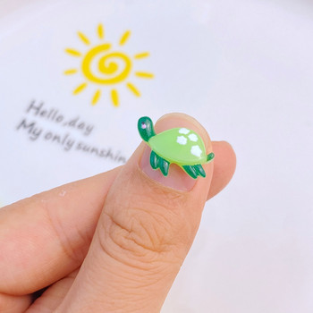 20бр. Сладка нова смола Мини 3D карикатура животно костенурка Нокти Стрази Скъпоценни камъни Блестящи бижута за нокти Маникюр Декорации за нокти