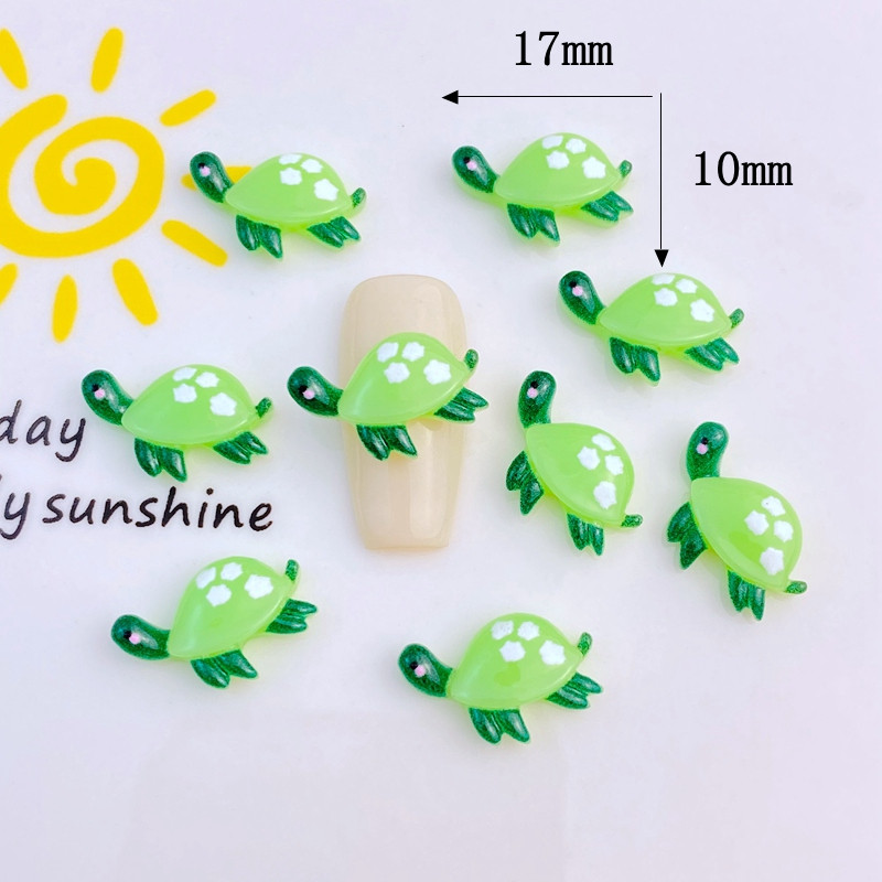 20 komada slatkih novih smolastih mini 3D crtanih životinjskih kornjača Ukrasi za nokte Dragulji Svjetlucavi Nail Art Nakit Manikura Nail Art Dekoracije