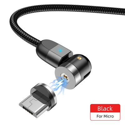 „Lovebay 2M“ magnetinis USB kabelis „Micro usb Type C“ įkroviklis Mobiliojo telefono laidas 360º+180º sukimosi greitas įkrovimas, skirtas iPhone 11