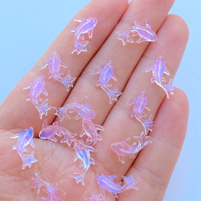 100 tk 3D-vaigust küünevõlusid Läikivad kuldkala küüneosad Aksessuaarid Kawaii DIY küünekunsti kaunistus