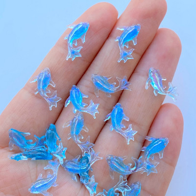 100 tk 3D-vaigust küünevõlusid Läikivad kuldkala küüneosad Aksessuaarid Kawaii DIY küünekunsti kaunistus