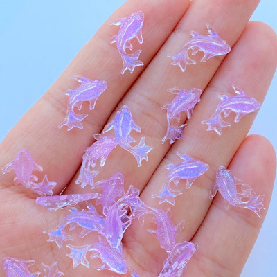 100 tk 3D-vaigust küünevõlusid Läikivad kuldkala küüneosad Aksessuaarid Kawaii DIY küünekunsti kaunistus