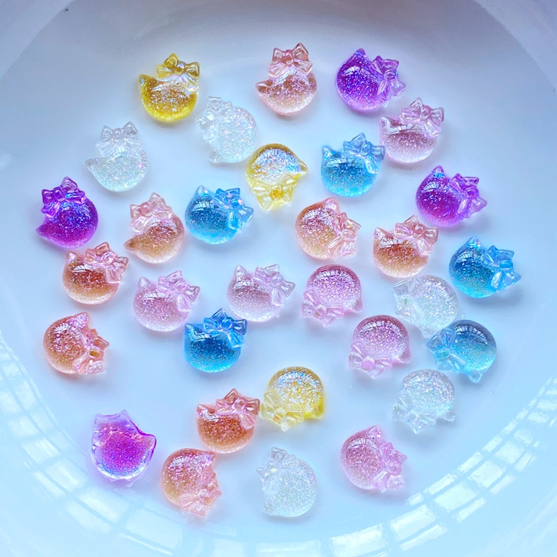 100 komada 3D slatki mini 7 mm sjajni mačji kamenčići za nokte Dragulji Svjetlucavi akrilni nakit za nokte Manikura Dodaci za ukrašavanje noktiju