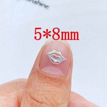 100 τμχ 3D Charms Kawaii Mini Lips Nail Rhinestones Glitter Ακρυλικά Nail Art Κοσμήματα Μανικιούρ Αξεσουάρ Διακόσμησης Νυχιών