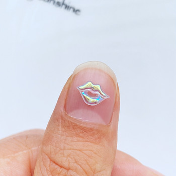 100 τμχ 3D Charms Kawaii Mini Lips Nail Rhinestones Glitter Ακρυλικά Nail Art Κοσμήματα Μανικιούρ Αξεσουάρ Διακόσμησης Νυχιών