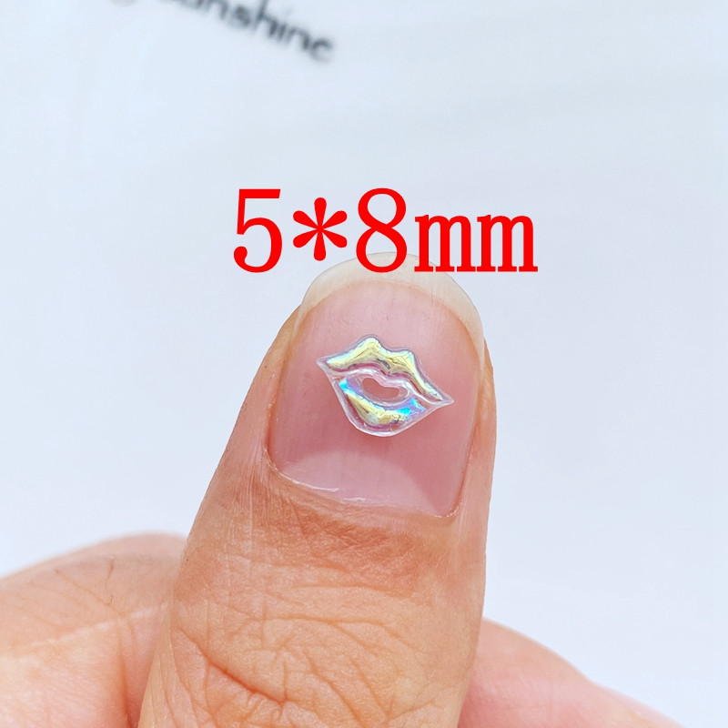 100vnt 3D Charms Kawaii Mini Lips Nagų Kalnų krištolas Brangakmeniai Blizgučiai Akrilas Nail Art Papuošalai Manikiūras Nagų dekoravimo Priedai