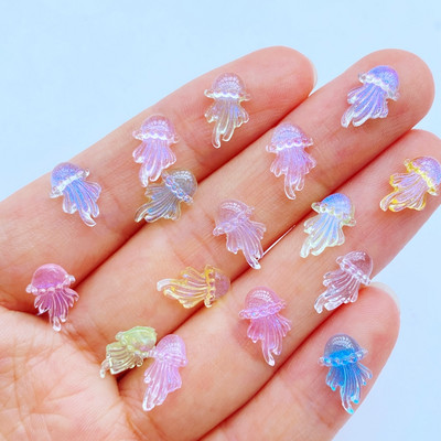 100gab 3D Kawaii karikatūra Medūza Nail Rhinestones Dārgakmeņi Glitter Akrila Nagu mākslas rotaslietas Manikīrs nagu dekorēšanas aksesuāri