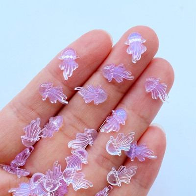 100tk 3D Kawaii Cartoon Meduusid Küünekivid Kalliskivid Glitter Akrüül Küünte Kunst Ehted Maniküür Küünte kaunistamise Aksessuaarid