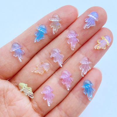 100tk 3D Kawaii Cartoon Meduusid Küünekivid Kalliskivid Glitter Akrüül Küünte Kunst Ehted Maniküür Küünte kaunistamise Aksessuaarid