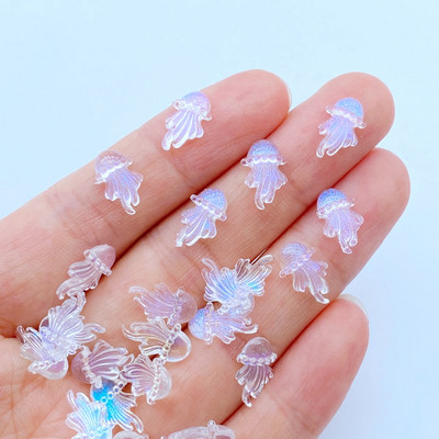 100tk 3D Kawaii Cartoon Meduusid Küünekivid Kalliskivid Glitter Akrüül Küünte Kunst Ehted Maniküür Küünte kaunistamise Aksessuaarid