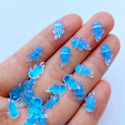 100tk 3D Kawaii Cartoon Meduusid Küünekivid Kalliskivid Glitter Akrüül Küünte Kunst Ehted Maniküür Küünte kaunistamise Aksessuaarid