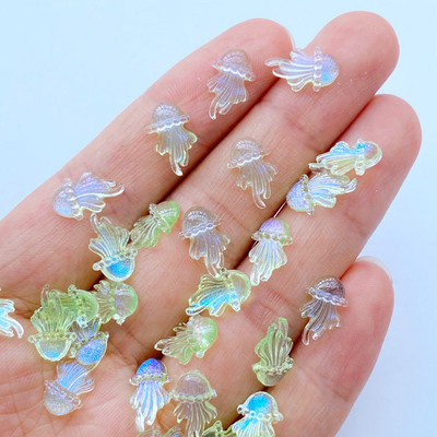 100tk 3D Kawaii Cartoon Meduusid Küünekivid Kalliskivid Glitter Akrüül Küünte Kunst Ehted Maniküür Küünte kaunistamise Aksessuaarid