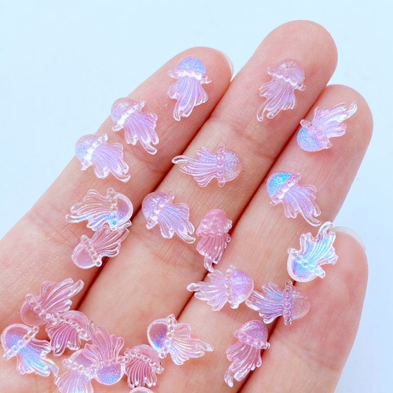 100tk 3D Kawaii Cartoon Meduusid Küünekivid Kalliskivid Glitter Akrüül Küünte Kunst Ehted Maniküür Küünte kaunistamise Aksessuaarid