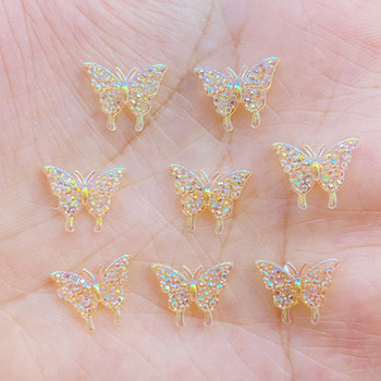 100 τμχ 3D Resin Nail Charms Μικτό χρώμα Εξαρτήματα νυχιών πεταλούδας Αξεσουάρ Kawaii DIY Διακόσμηση νυχιών
