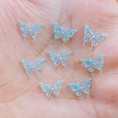 100 tk 3D-vaigust küünevõlusid segavärvilised liblikas küüneosade tarvikud Kawaii DIY küünekaunistus