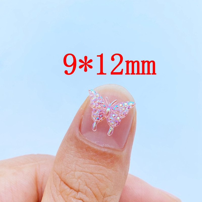 100 tk 3D-vaigust küünevõlusid segavärvilised liblikas küüneosade tarvikud Kawaii DIY küünekaunistus