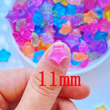 30 τμχ 3D Resin Nail Charms Shining Stars Εξαρτήματα νυχιών Αξεσουάρ Kawaii DIY Διακόσμηση νυχιών