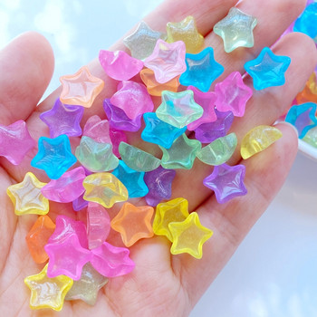 30 бр. 3D талисмани за нокти от смола Блестящи звезди Аксесоари за части за нокти Kawaii Направи си сам Декорация за нокти