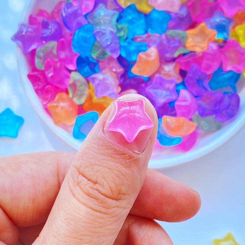 30 komada 3D privjesaka za nokte od smole Sjajne zvijezde Dijelovi za nokte Dodaci Kawaii DIY ukrasi za nokte